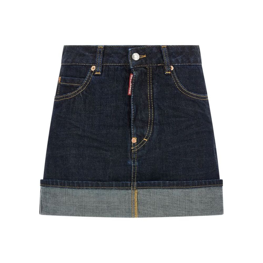 Dsquared² Blue Cotton Long Women's Skirt